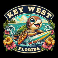 Key West Florida Cute Sea Turtle Surfing Backpack