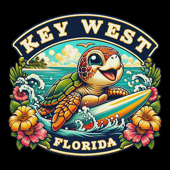 Key West Florida Cute Sea Turtle Surfing Backpack