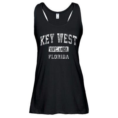 Key West Florida FL Vintage Established Sports Design Ladies Essential Flowy Tank