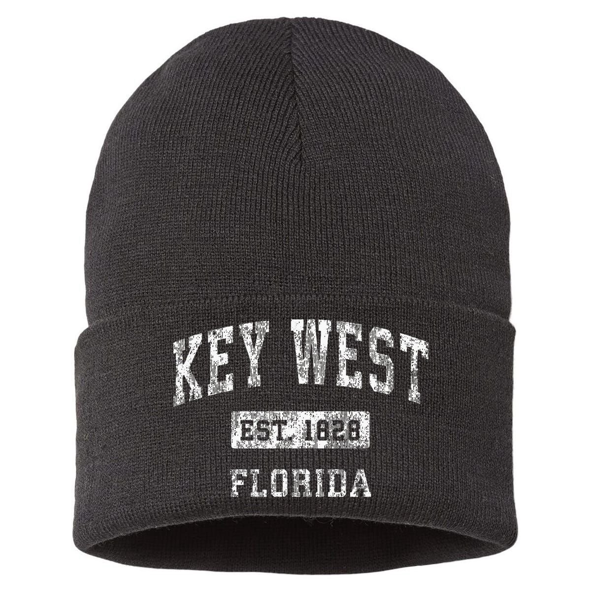 Key West Florida FL Vintage Established Sports Design Sustainable Knit Beanie