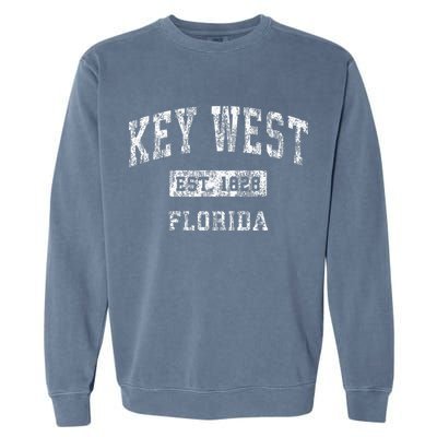 Key West Florida FL Vintage Established Sports Design Garment-Dyed Sweatshirt