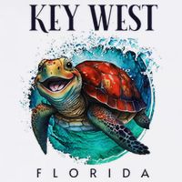 Key West Florida Watercolor Happy Sea Turtle Bucket Hat