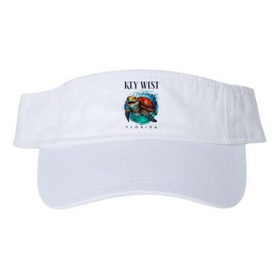 Key West Florida Watercolor Happy Sea Turtle Visor