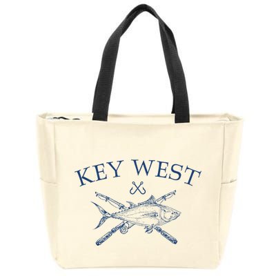 Key West Florida Souvenirs Fishing Vintage Zip Tote Bag