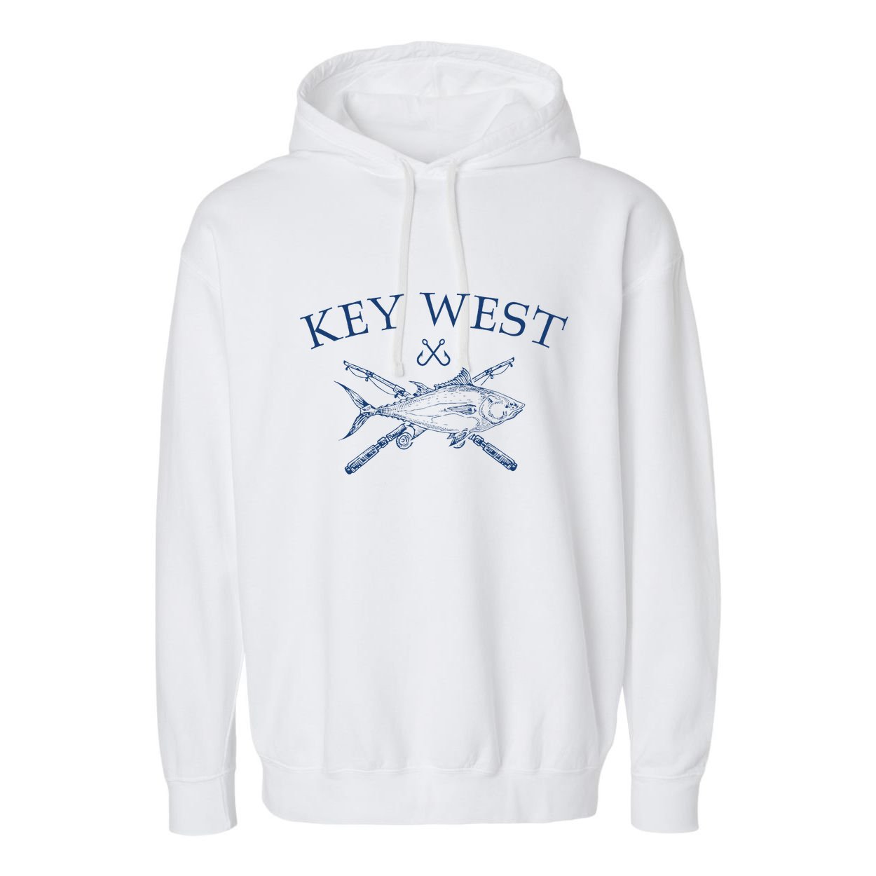 Key West Florida Souvenirs Fishing Vintage Garment-Dyed Fleece Hoodie