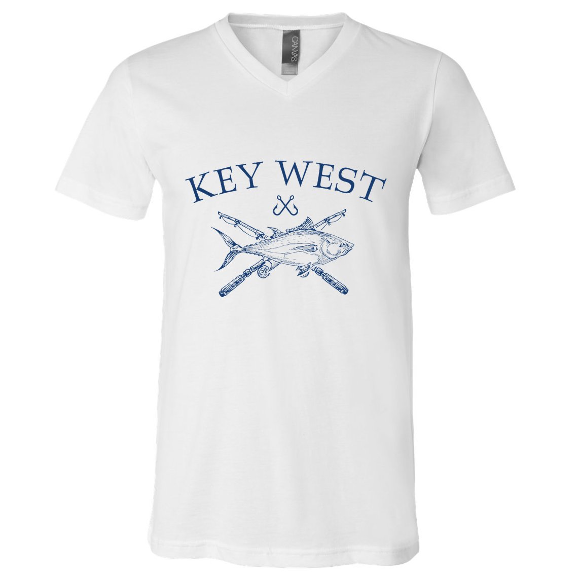 Key West Florida Souvenirs Fishing Vintage V-Neck T-Shirt
