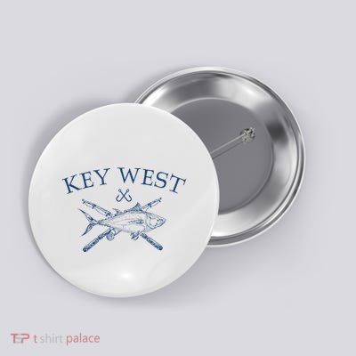 Key West Florida Souvenirs Fishing Vintage Button