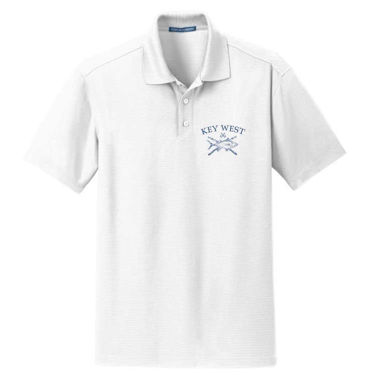 Key West Florida Souvenirs Fishing Vintage Dry Zone Grid Polo