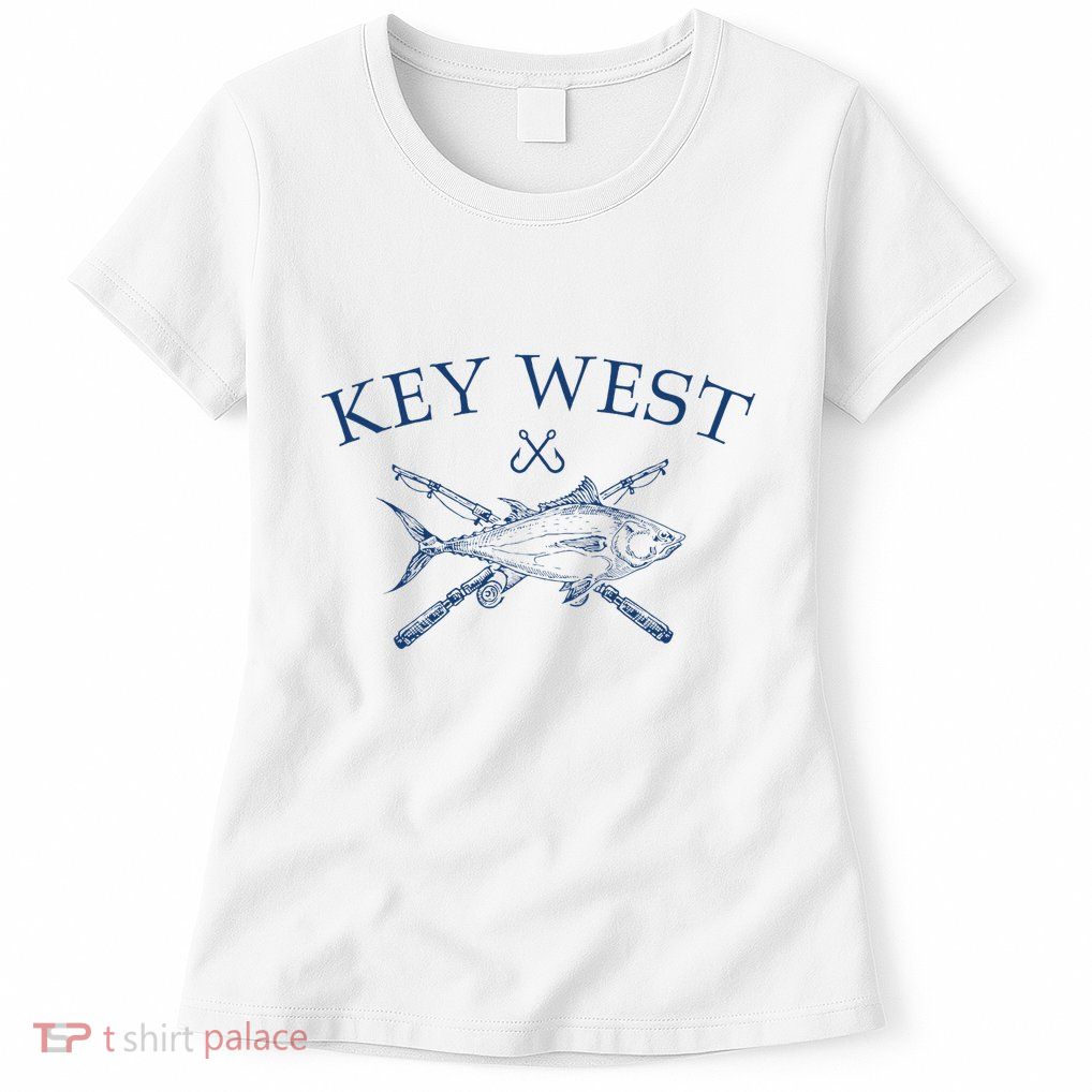 Key West Florida Souvenirs Fishing Vintage Womens T-Shirt