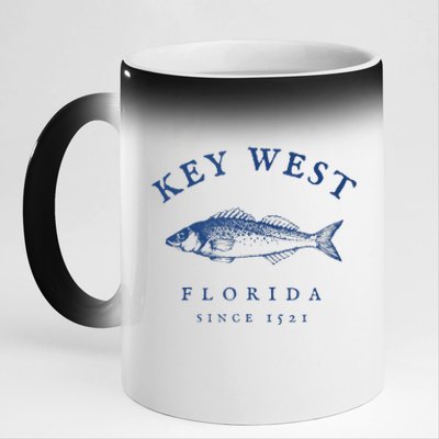 Key West Florida Vintage Fishing 11oz Black Color Changing Mug