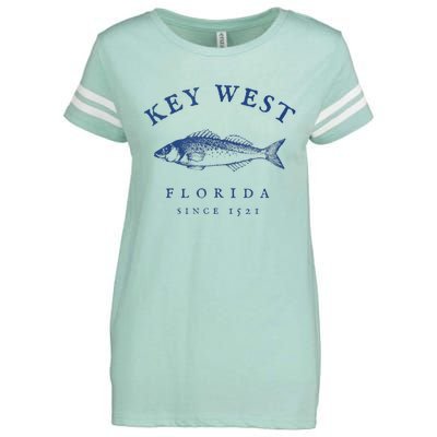 Key West Florida Vintage Fishing Enza Ladies Jersey Football T-Shirt