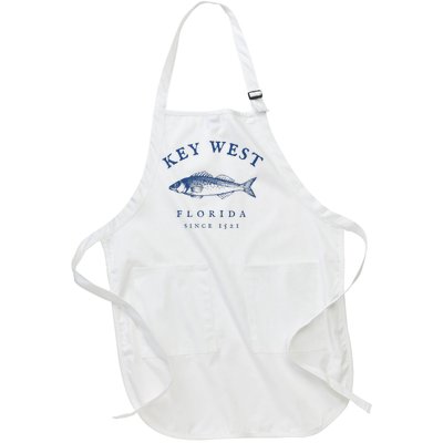 Key West Florida Vintage Fishing Full-Length Apron With Pockets