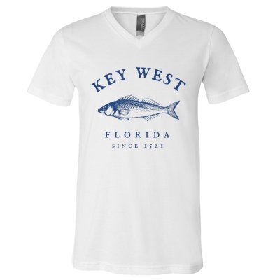 Key West Florida Vintage Fishing V-Neck T-Shirt