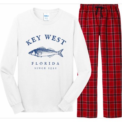 Key West Florida Vintage Fishing Long Sleeve Pajama Set