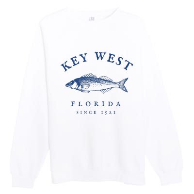 Key West Florida Vintage Fishing Premium Crewneck Sweatshirt