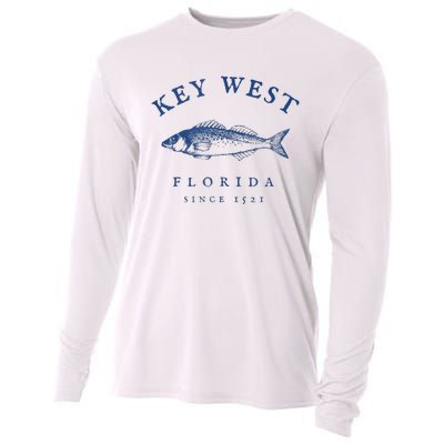 Key West Florida Vintage Fishing Cooling Performance Long Sleeve Crew