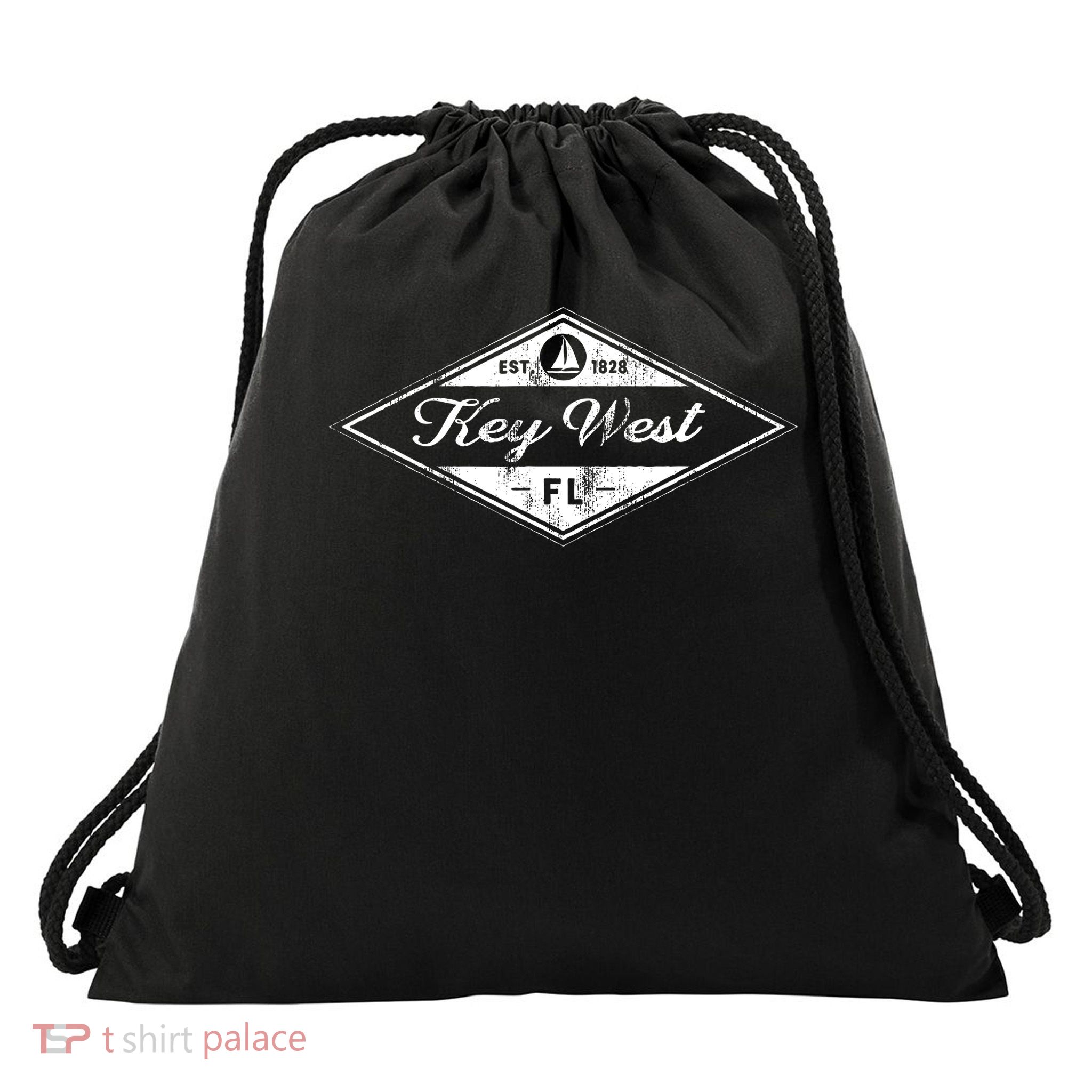 Key West Florida Vintage 1828 Beach Boating Drawstring Bag