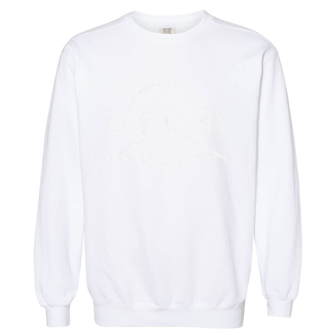 Key West FL Vintage Crossed Fishing Rods Garment-Dyed Sweatshirt