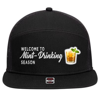 Kentucky Whiskey Gift Mint Julep Bourbon Derby Day Ing Gift 7 Panel Mesh Trucker Snapback Hat