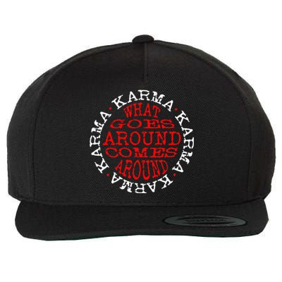 Karma What Goes Around Comes Around Wool Snapback Cap