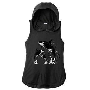 Killer Whale Gifts Shirt. Jumping Orca Killer Whales Killer Ladies PosiCharge Tri-Blend Wicking Draft Hoodie Tank