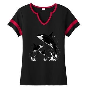 Killer Whale Gifts Shirt. Jumping Orca Killer Whales Killer Ladies Halftime Notch Neck Tee