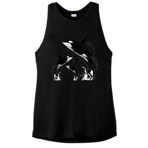 Killer Whale Gifts Shirt. Jumping Orca Killer Whales Killer Ladies PosiCharge Tri-Blend Wicking Tank