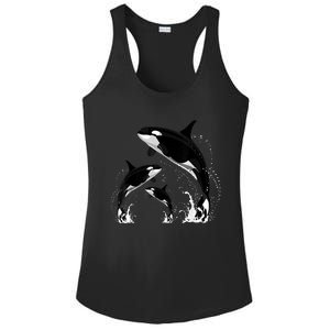 Killer Whale Gifts Shirt. Jumping Orca Killer Whales Killer Ladies PosiCharge Competitor Racerback Tank