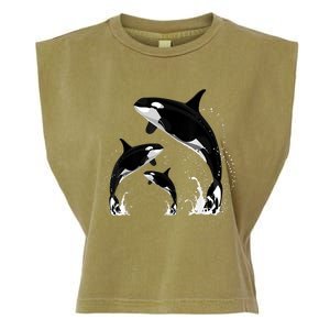 Killer Whale Gifts Shirt. Jumping Orca Killer Whales Killer Garment-Dyed Women's Muscle Tee