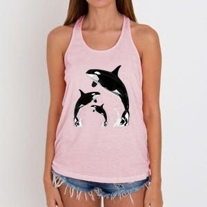 Killer Whale Gifts Shirt. Jumping Orca Killer Whales Killer Women's Knotted Racerback Tank