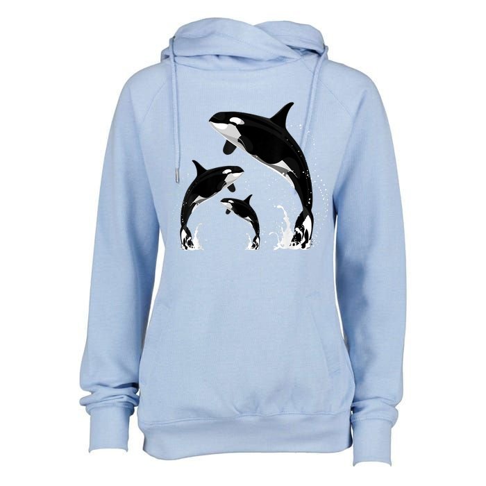 Killer Whale Gifts Shirt. Jumping Orca Killer Whales Killer Womens Funnel Neck Pullover Hood