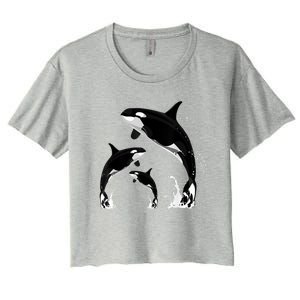 Killer Whale Gifts Shirt. Jumping Orca Killer Whales Killer Women's Crop Top Tee