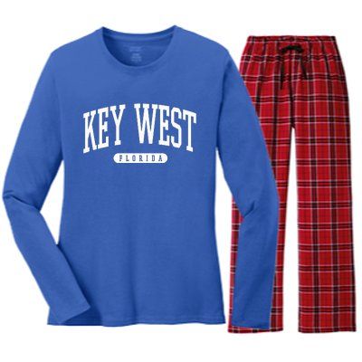 Key West Gift Meaningful Gift College University Style Usa Women's Long Sleeve Flannel Pajama Set 