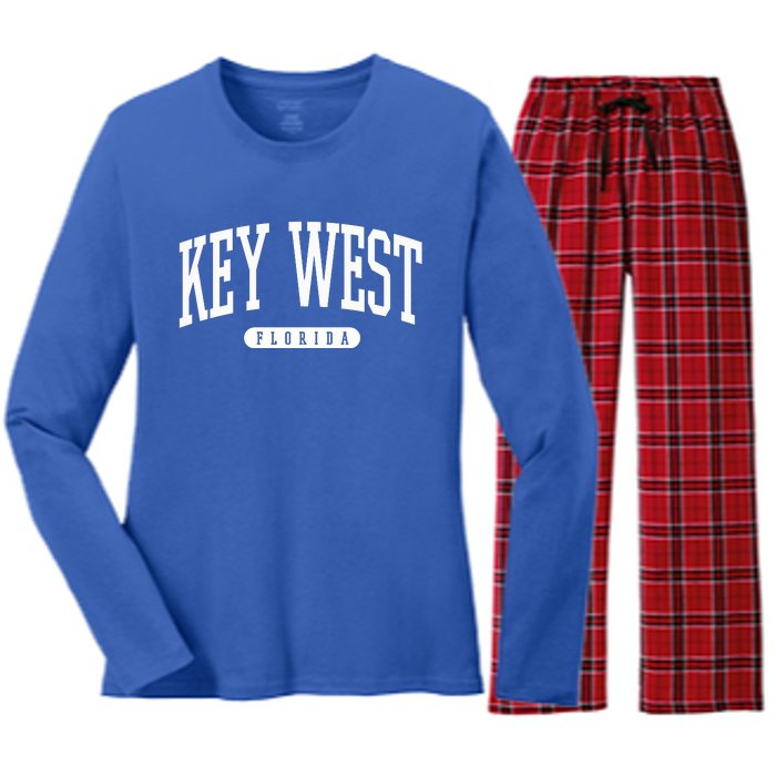 Key West Gift Meaningful Gift College University Style Usa Women's Long Sleeve Flannel Pajama Set 