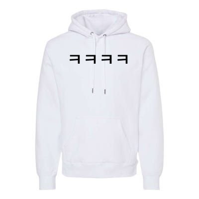 Korean Word Hangul Funny Laugh Characters Premium Hoodie