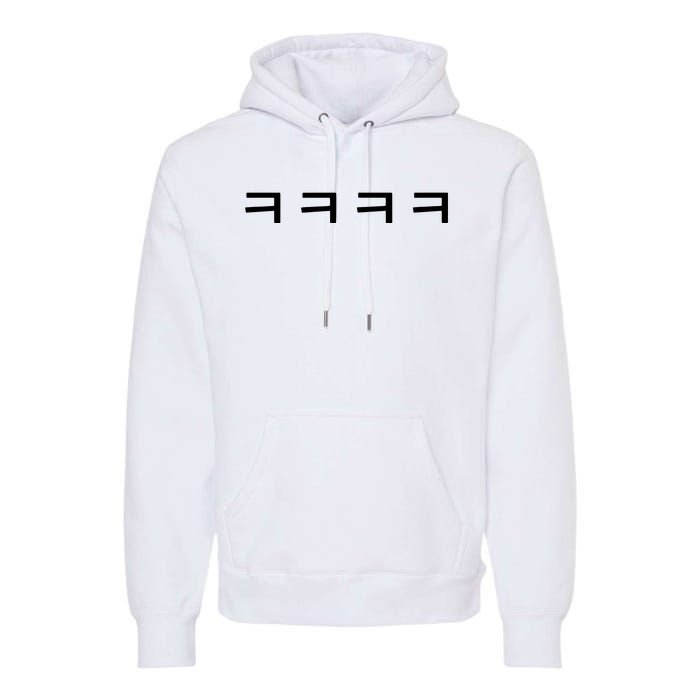 Korean Word Hangul Funny Laugh Characters Premium Hoodie