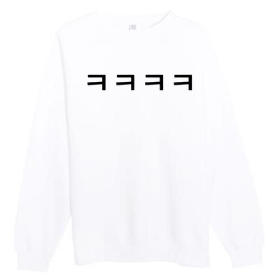 Korean Word Hangul Funny Laugh Characters Premium Crewneck Sweatshirt