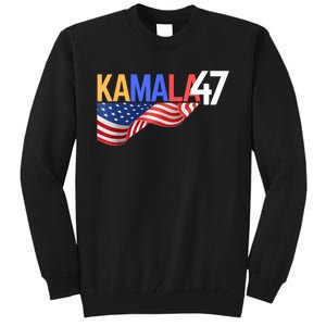 Kamala Wins Is Kalama 47 Is Kamala Supporter Tall Sweatshirt