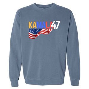 Kamala Wins Is Kalama 47 Is Kamala Supporter Garment-Dyed Sweatshirt