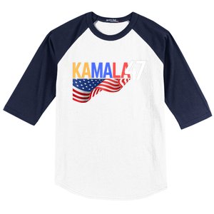 Kamala Wins Is Kalama 47 Is Kamala Supporter Baseball Sleeve Shirt