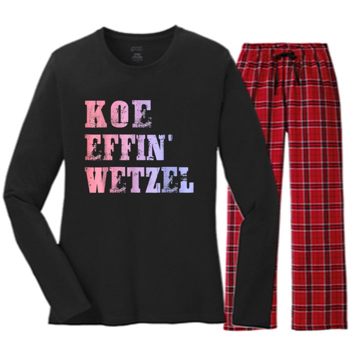 Koe Wetzel, Koe Effin Wetzel, Koe Wetzel Concert Clasic Women's Long Sleeve Flannel Pajama Set 