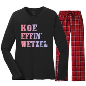 Koe Wetzel , Koe Effin Wetzel, Koe Wetzel Concert Tee Women's Long Sleeve Flannel Pajama Set 