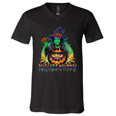 Kamalloween Witch Kamala Harris Halloween Usa Election 2024 V-Neck T-Shirt