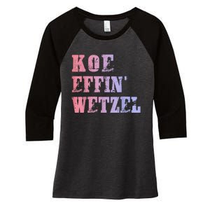 Koe Wetzel Koe Effin Wetzel Koe Wetzel Concert Women's Tri-Blend 3/4-Sleeve Raglan Shirt