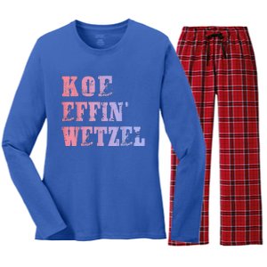 Koe Wetzel Koe Effin Wetzel Koe Wetzel Concert Women's Long Sleeve Flannel Pajama Set 