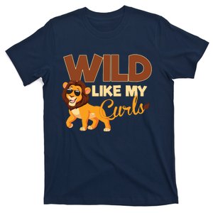 Kids Wild Like My Curls Funny Curly Haired Lion With Sunglasses T-Shirt