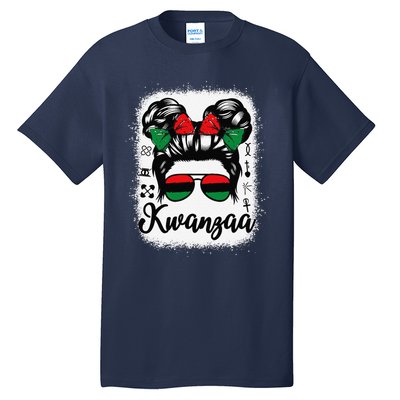 Kwanzaa Women Messy Bun Kwanzaa Seven Principles Tall T-Shirt