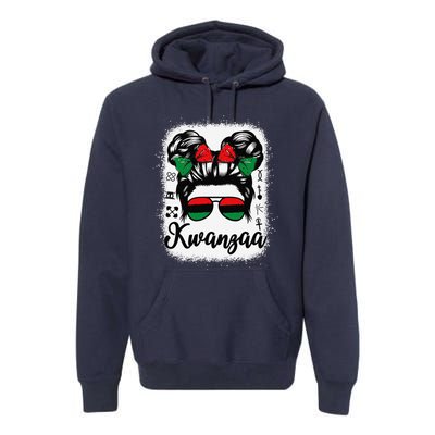 Kwanzaa Women Messy Bun Kwanzaa Seven Principles Premium Hoodie