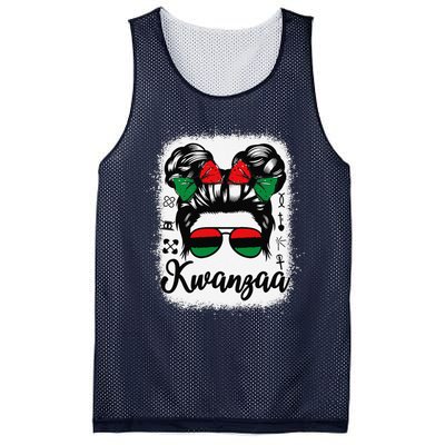 Kwanzaa Women Messy Bun Kwanzaa Seven Principles Mesh Reversible Basketball Jersey Tank