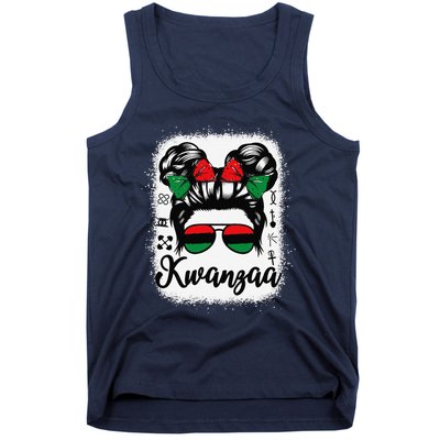 Kwanzaa Women Messy Bun Kwanzaa Seven Principles Tank Top